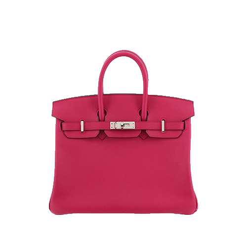 Pre-Owned Hermes Birkin 25 Framboise Swift Silver Fittings Used Good Condition
