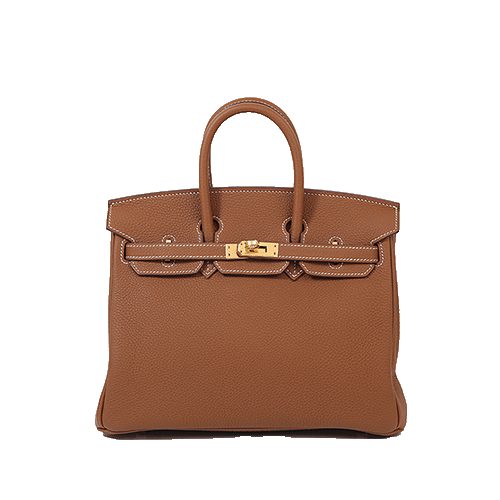 Pre-Owned Hermes Birkin 25 Gold Togo Gold Fittings New