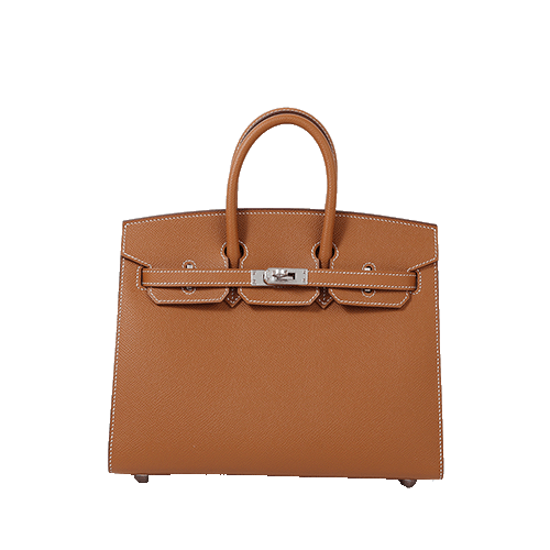 Pre-Owned Hermes Birkin 25 Gold Epson Silver Fittings New
