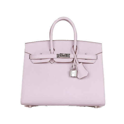 Pre-Owned Hermes Birkin 25 Mauve Pale Epson Silver Fittings New