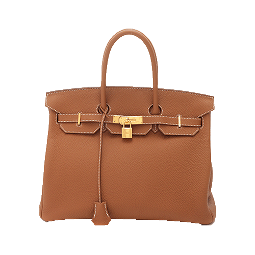 Pre-Owned Hermes Birkin 35 Gold Togo Gold Hardware New