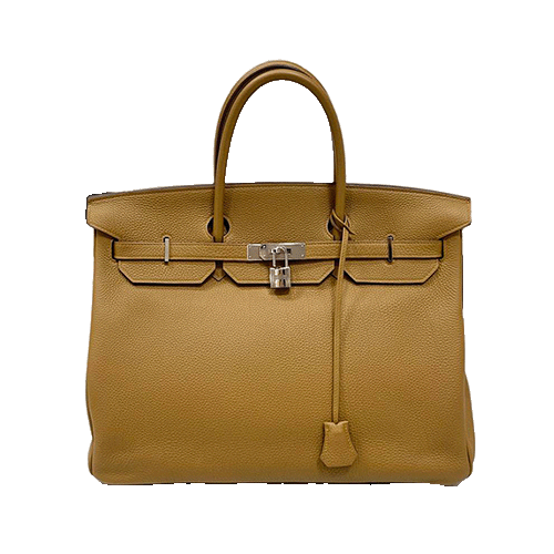Pre-Owned Hermes Birkin 25 Bronze Droplet Togo Silver Fittings Used Good Condition