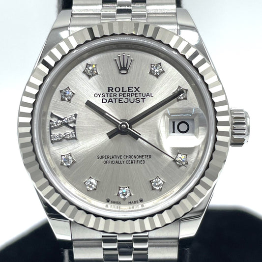 Pre-Owned Rolex Datejust 279174G 9P/IX Diamond Jubilee Bracelet Silver 28mm