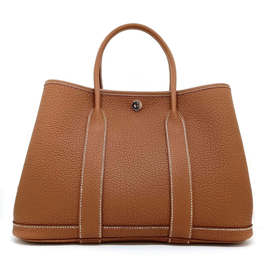 Pre-Owned Hermes Garden Party TPM Gold B Engraved