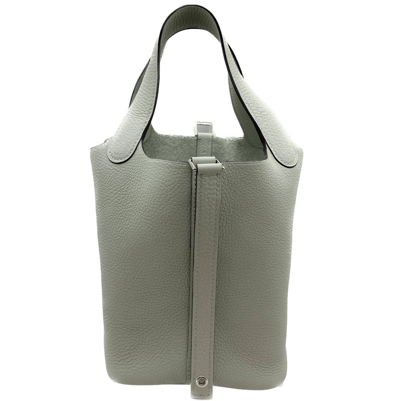 Hermes Picotin Lock PM Torillon Clemence Grineve Silver Metal Fittings B 조각.