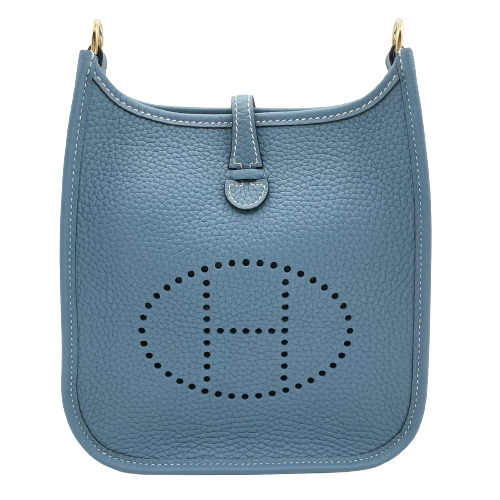 Pre-Owned Hermes Evelyn TPM New Blue Gene Torillon Clemence Gold Hardware B Engraved
