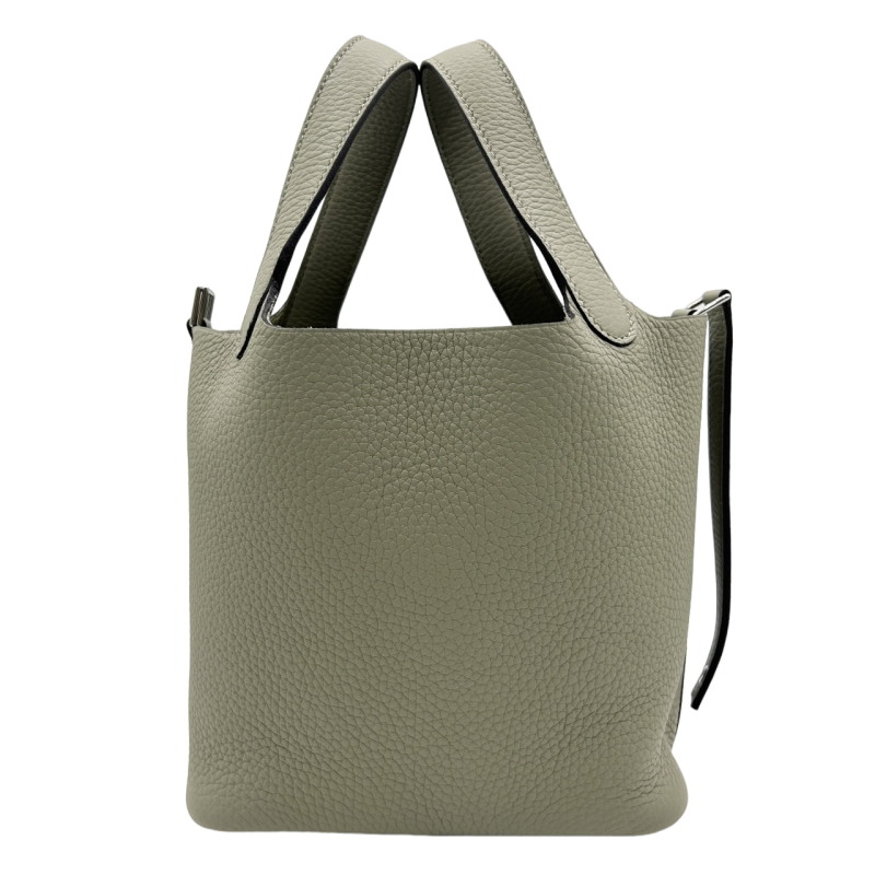 【圣诞限量发售】Hermes Picotan Lock PM Sage Taurillon Clemence 银色五金 B 刻字