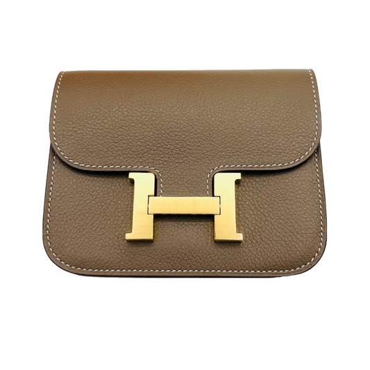 Pre-Owned Hermes Constance Slim Epson Etoup Gold Hardware B Engraved