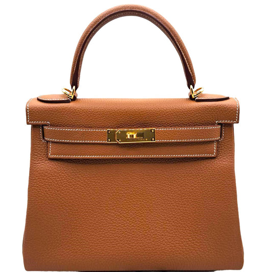 Pre-Owned [Santa Claus has arrived ♪】Hermes Kelly 28 Gold Togo Gold Hardware B Engraved