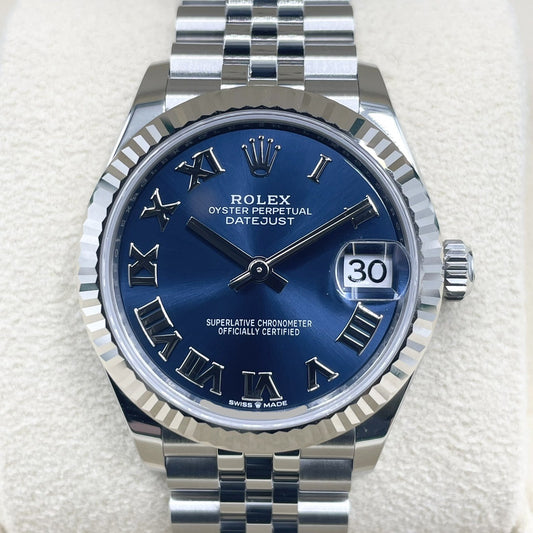 Pre-Owned Rolex Datejust 278274 Bright Blue Roma Oyster Bracelet 31mm