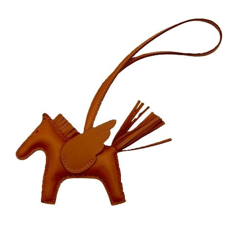 Pre-Owned Hermes Rodeo Pegasus Bag Charm Gold PM B Engraved