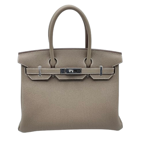 Pre-Owned Hermes Birkin 30 Etoup Togo Silver Metal Fittings B Engraved