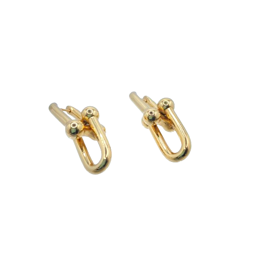 Pre-Owned Tiffany Hardware Link Earrings 750YG 68533643