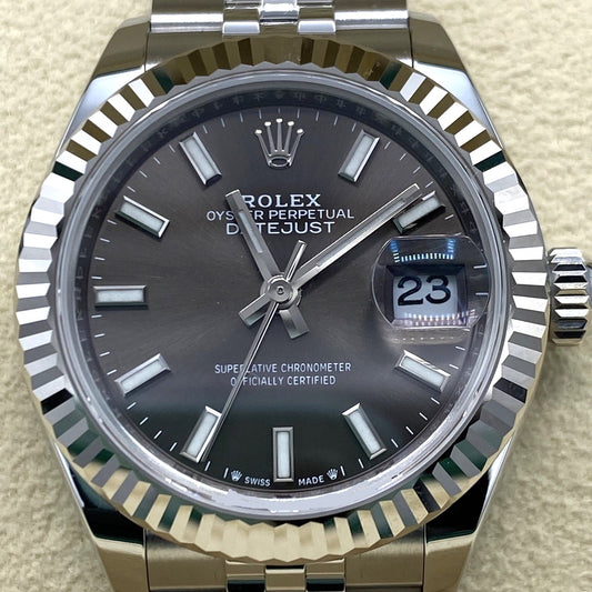 Pre-Owned Rolex Datejust 279174 Dark Gray 28mm Stainless Steel White Gold Jubilee Bless