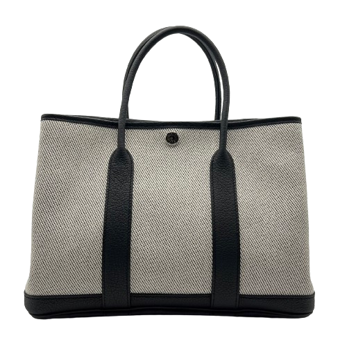 Pre-Owned Hermes Garden Party TPM (30) Toile Ash x Negonda Black Engraved B