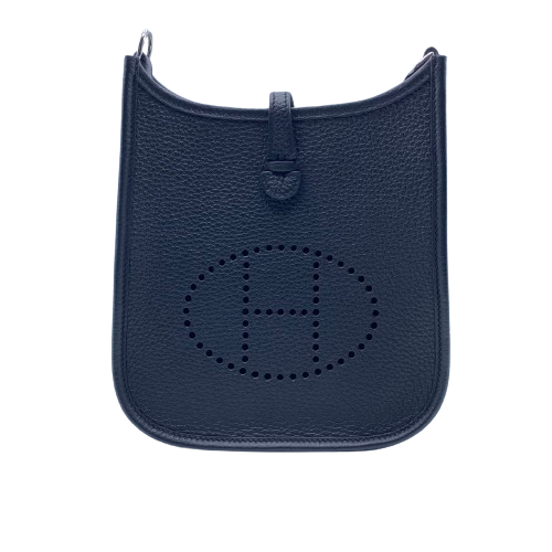 Pre-Owned Hermes Mini Evelyn TPM Torillon Clement Noir Silver Metal Fittings B Engraved