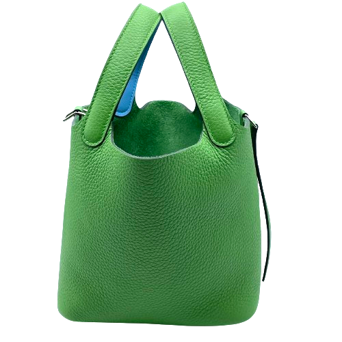 プレオウンド エルメス ピコタンロック PM トリヨンクレマンス ヴェールユッカ×セレスト シルバー金具 W刻印
