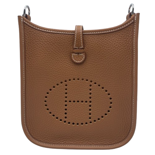 Pre-Owned Hermes Evelyn TPM Gold Torillon Clemence Silver Metal Fittings B Engraved