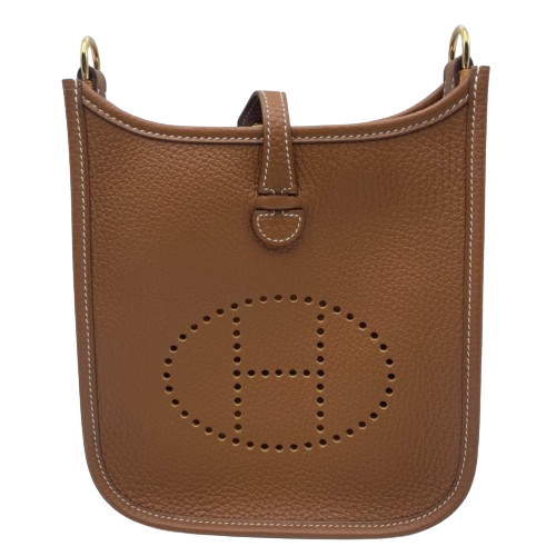 Pre-Owned Hermes Evelyn TPM Gold Torillon Clemence Gold Hardware B Engraved