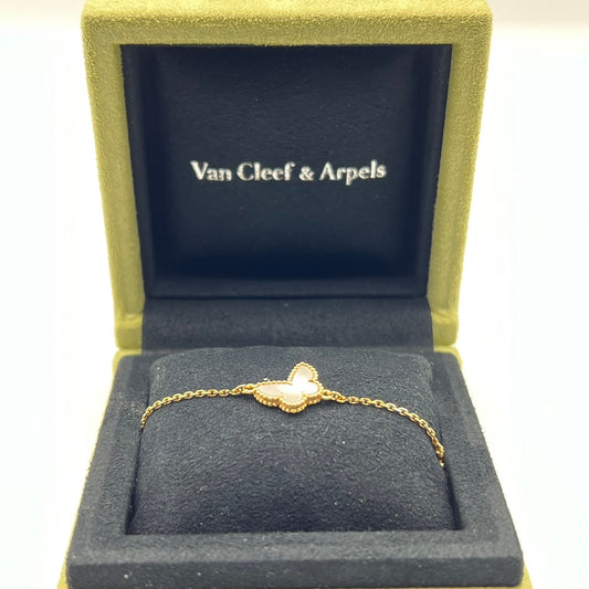 Pre-Owned Van Cleef & Arpels Papillon White Shell