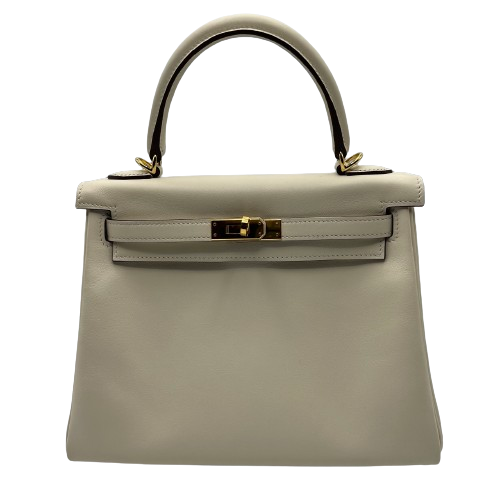 Pre-Owned Hermes Kelly 25 Nata Swift Gold Hardware Z Engraved