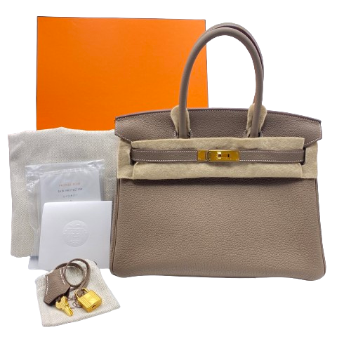 Hermes Birkin 30 Etoup Togo Gold Hardware B가 새겨 져 있습니다