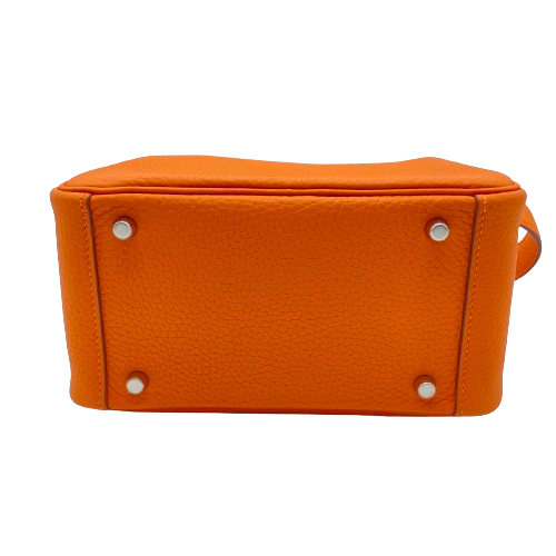 Hermes Lindy Mini Orange Minien Taurillon Clemence 银色五金 U 雕刻