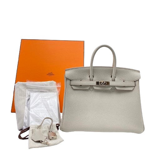 Hermes Birkin 25 Beton Togo Silver Metal Fittings Z 새겨 져