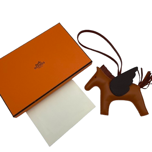 Hermes Pegasus Bag Charm MM Gold W Engraved