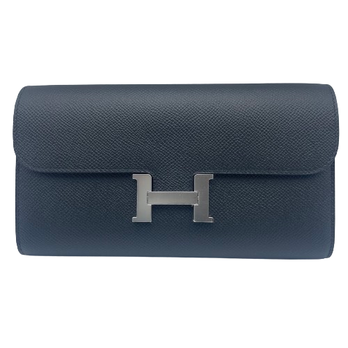 Pre-Owned Hermes Constance Long Too Go Noir Vaux Epson Silver Fittings W Engraved