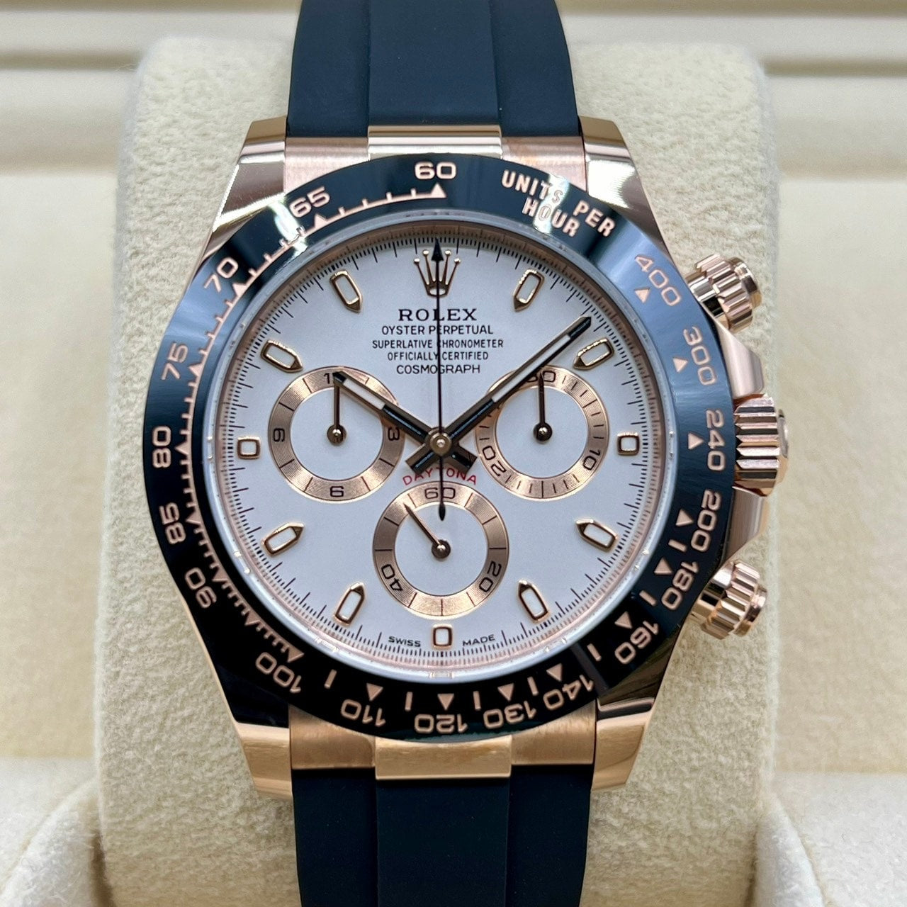 プレオウンド ロレックス デイトナ 116515LN ブラックラバーベルト アイボリー 40mm