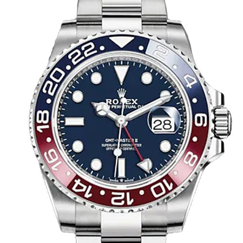Pre-Owned Rolex GMT Master II 126719BLRO Oyster Bracelet Blue White Gold