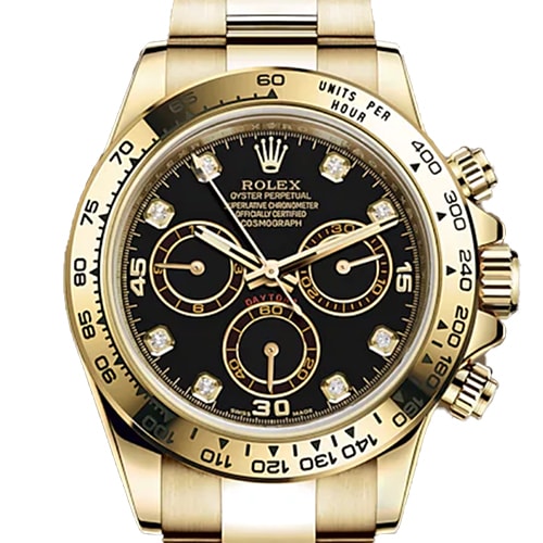 Pre-Owned Rolex Daytona 116508 8P Diamond Oyster Bracelet Black