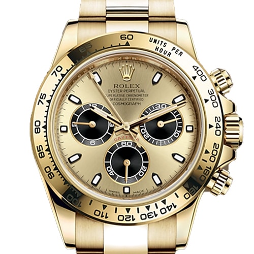 사전 소유의 롤렉스 데이토나 116508 굴 팔찌 샴페인 & 블랙