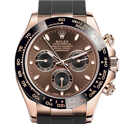 사전 소유 롤렉스 데이토나 116515LN 아라비아 블랙 고무 벨트 초콜릿