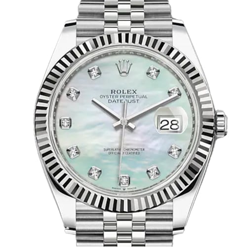 Pre-Owned Rolex Datejust 126334 Diamond White Mother of Pearl
