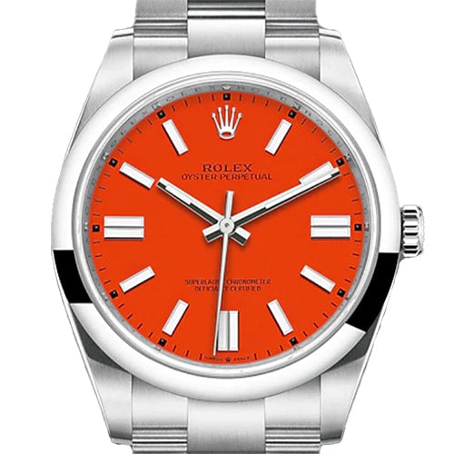 Pre-Owned Rolex Oyster Perpetual 124300 Oyster Bracelet Coral Red