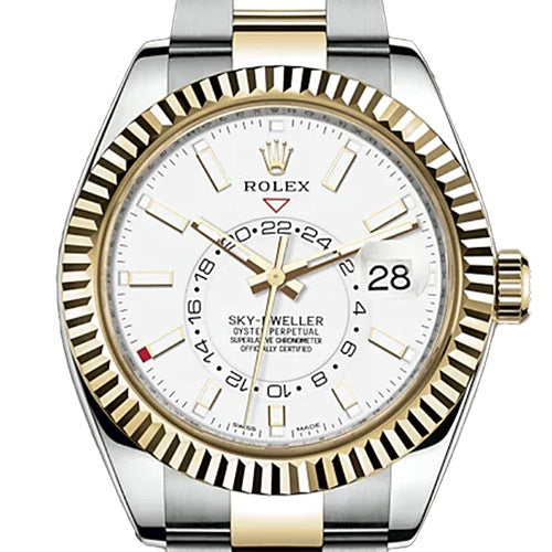 Pre-Owned Rolex Sky Dweller 326933 Oyster Bracelet White