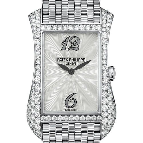 Pre-Owned Patek Philippe Gondoro 4972/1G-001 Platinum Diamond Pearl