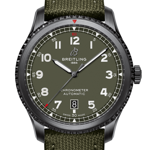 Pre-Owned Breitling Aviator 8 Automatic 41 Black Steel Curtis Warhawk M173152A1L1X1