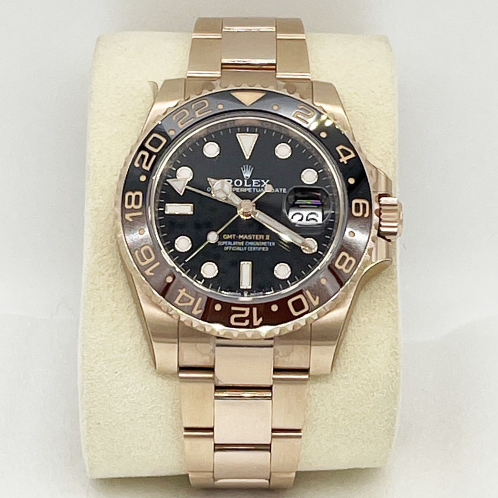 Pre-Owned Rolex GMT Master II 126715CHNR Oyster Bracelet Black Gold