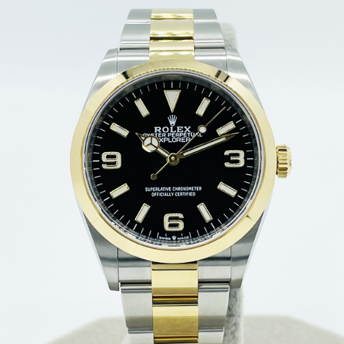 Pre-Owned Rolex Explorer I 124273 Oyster Steel & Yellow Gold