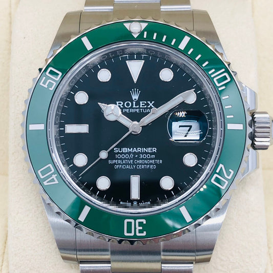 Pre-Owned Rolex Submariner Date 126610LV Oyster Bracelet Black Green