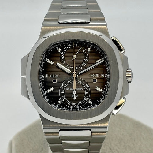 Pre-Owned Patek Philippe Nautilus 5990/1A-001 Stainless Steel Black Gradient New Buckle