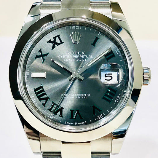 Pre-Owned Rolex Datejust 126300 Oyster Bracelet Slate Rome