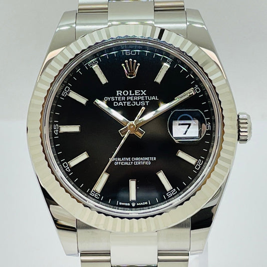 Pre-Owned Rolex Datejust 126334 Black Oyster Bracelet