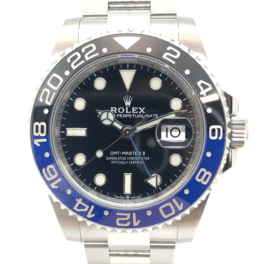 Pre-Owned Rolex GMT Master II 126710BLNR Oyster Bracelet Black Batman