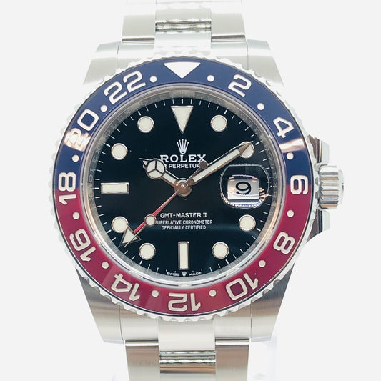 Pre-Owned Rolex GMT Master II 126710BLRO Oyster Bracelet Black Pepsi