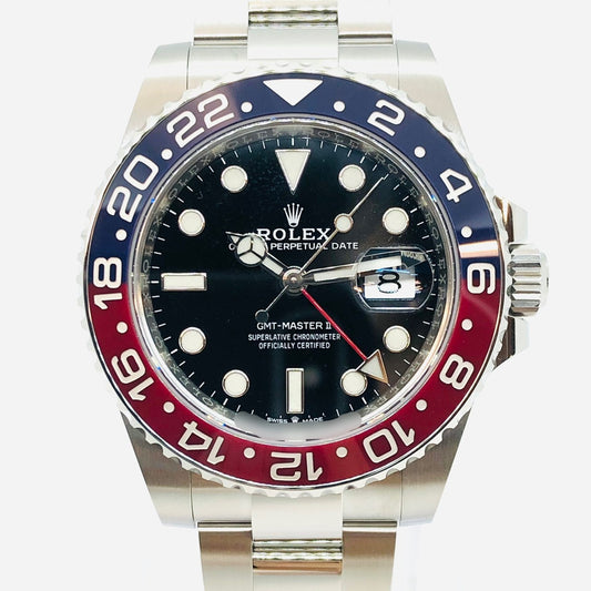 Pre-Owned Rolex GMT Master II 126710BLRO Oyster Bracelet Black Pepsi