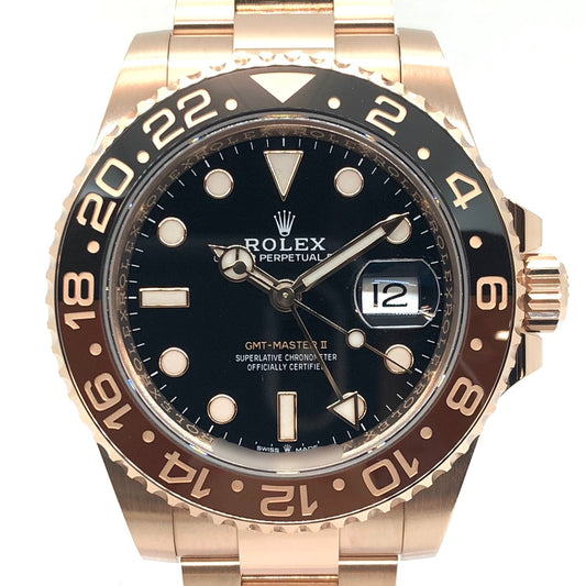Pre-Owned Rolex GMT Master II 126715CHNR Oyster Bracelet Black Gold